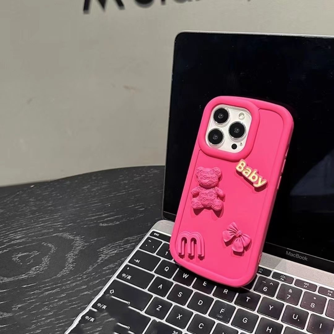 Three-dimensional Bear Modification Machine Phone Case