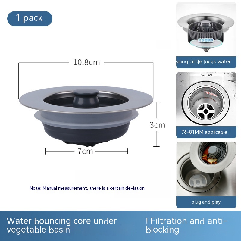 Title 3, Short Stainless Steel Sink Bounce Core Drainer