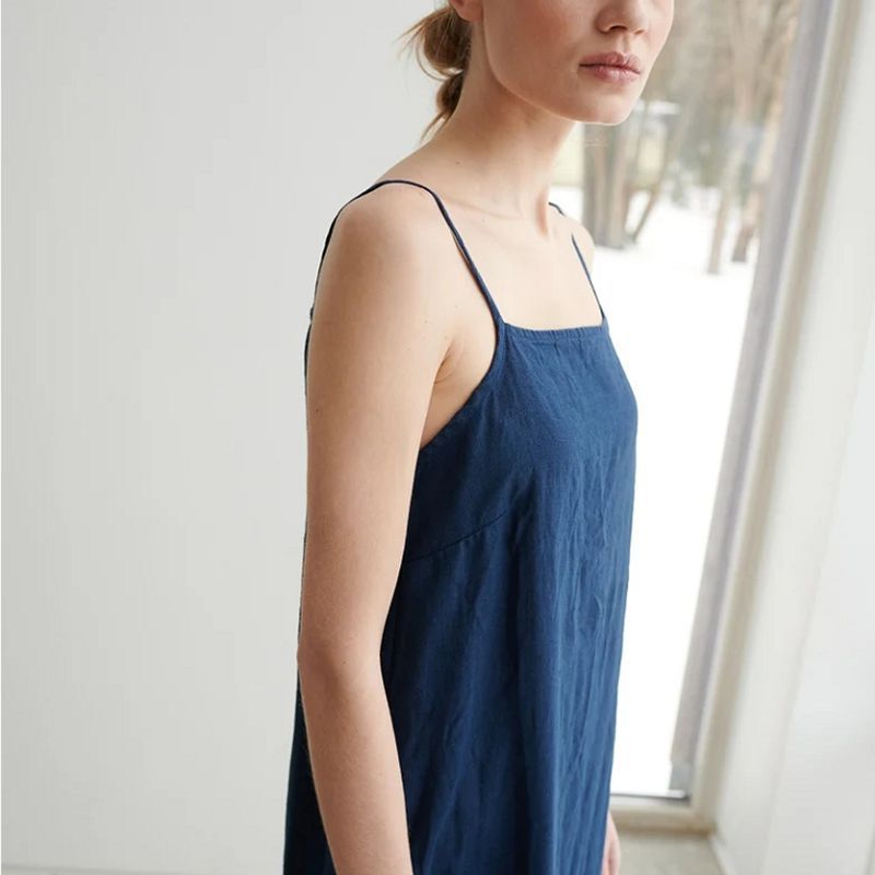 Versatile Summer Sling Dress - Cotton Linen Blend