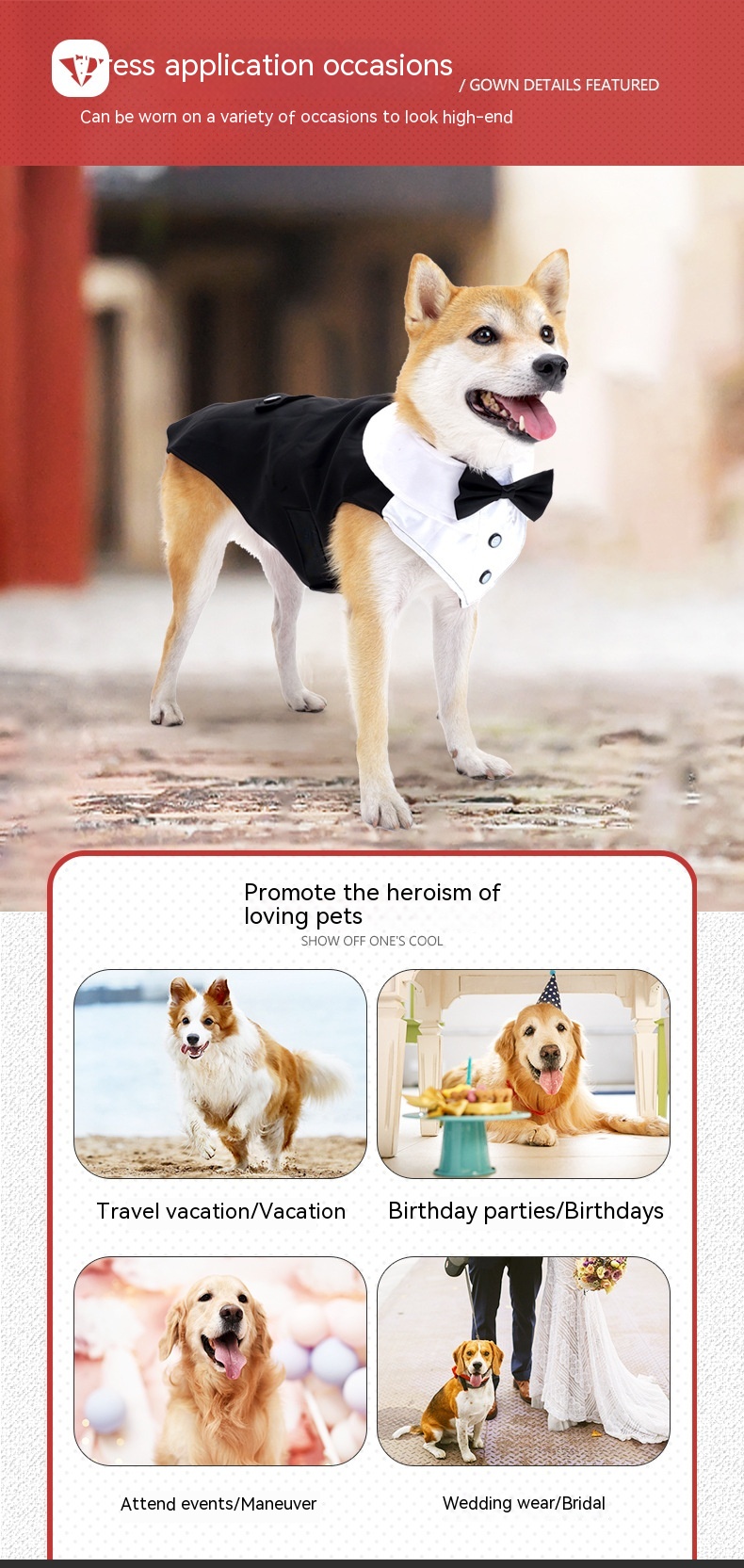 Title 7, Holiday Wedding Party Dog Clothes. Celebrate th...