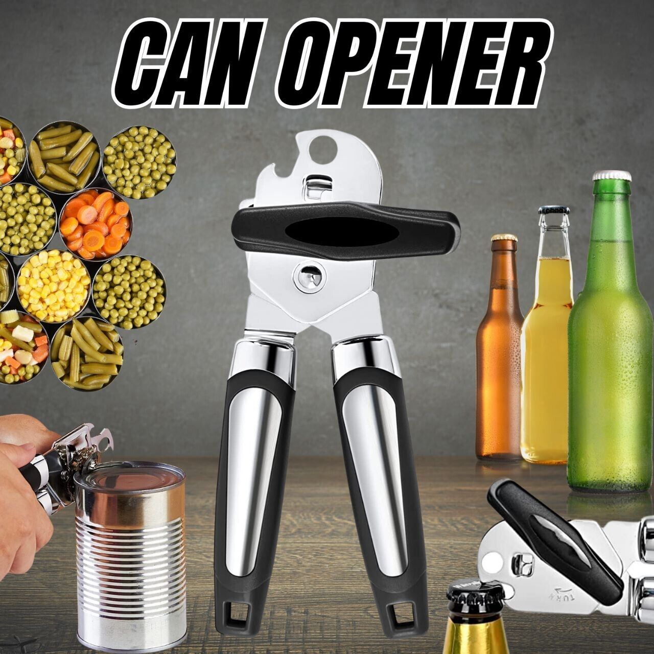 Handheld Can Opener with Cutting Wheel Blade. We ship only inside the US, USPS First Class Package, 2 Day Handling, 2-5 Day Shipping. Can Opener Manual, Handheld Strong Heavy Duty Can Opener Lid Openers for Kitchen. Can Opener Manual, Handheld Strong Heav