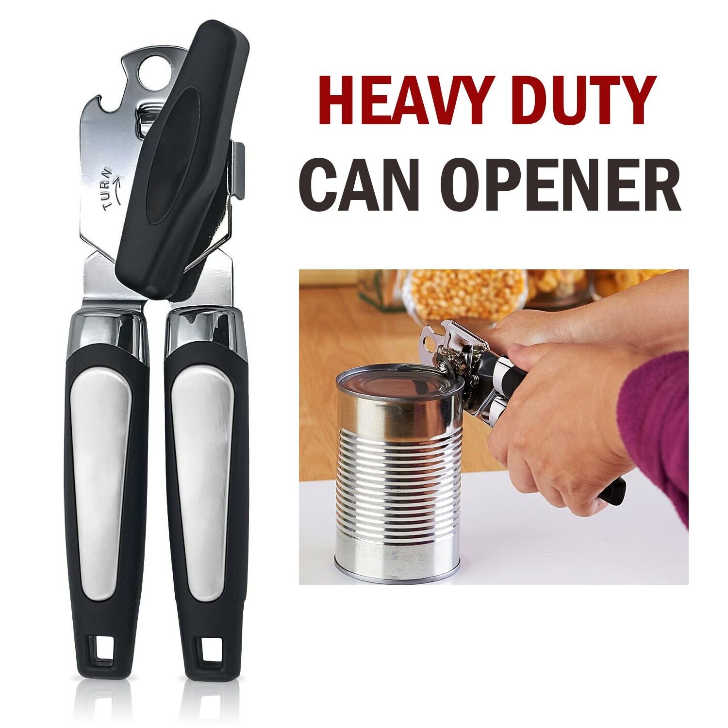 Handheld Can Opener with Cutting Wheel Blade. We ship only inside the US, USPS First Class Package, 2 Day Handling, 2-5 Day Shipping. Can Opener Manual, Handheld Strong Heavy Duty Can Opener Lid Openers for Kitchen. Can Opener Manual, Handheld Strong Heav