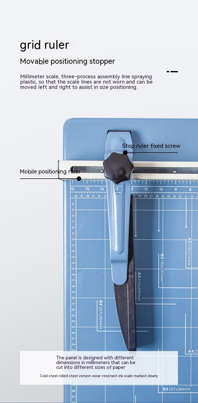 Upgraded Blue Bottom Thick Paper Cutting Knife Cutting Machine With Baffle
