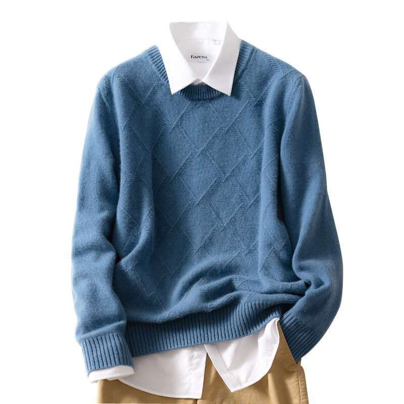 Winter Men's Round Neck Loose Wool Sweater