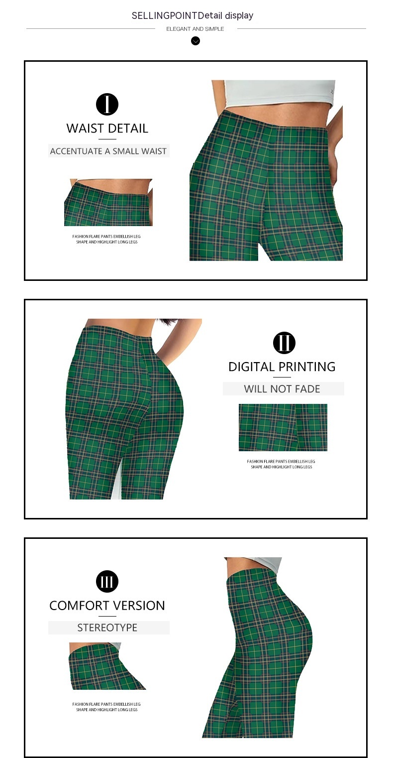 Fashion Casual Digital Printing Women's Bell-bottom Pants