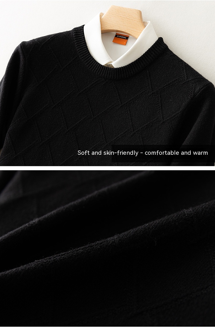 Men's Thick Loose Pullover Round Neck Cashmere Sweater