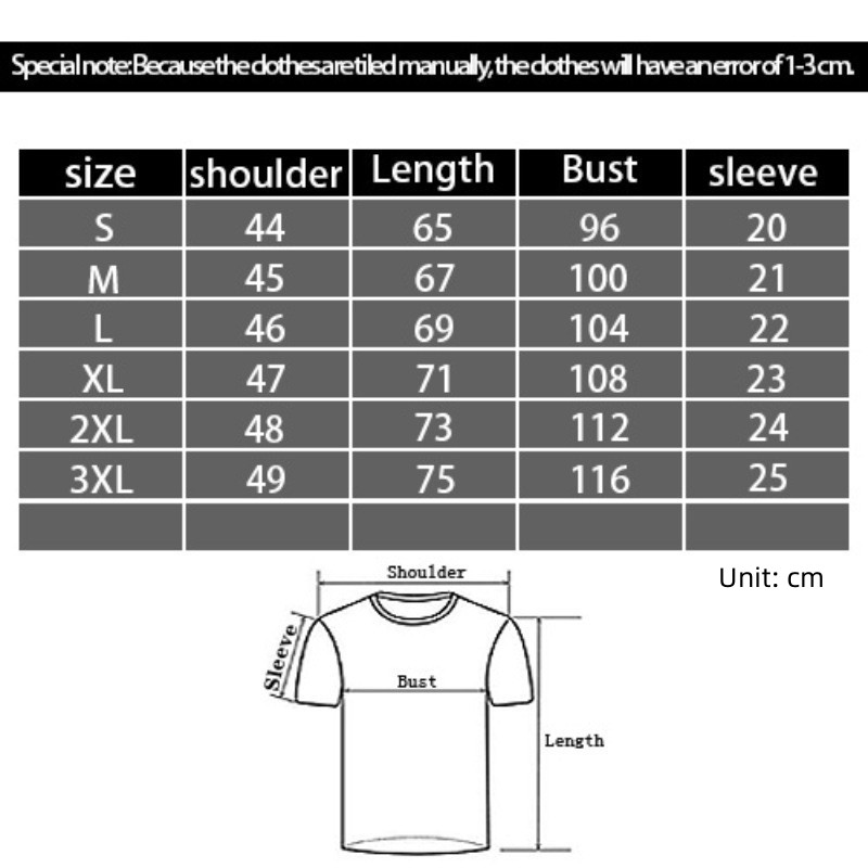3D Digital Printing Casual Round Neck Short Sleeves T-shirt