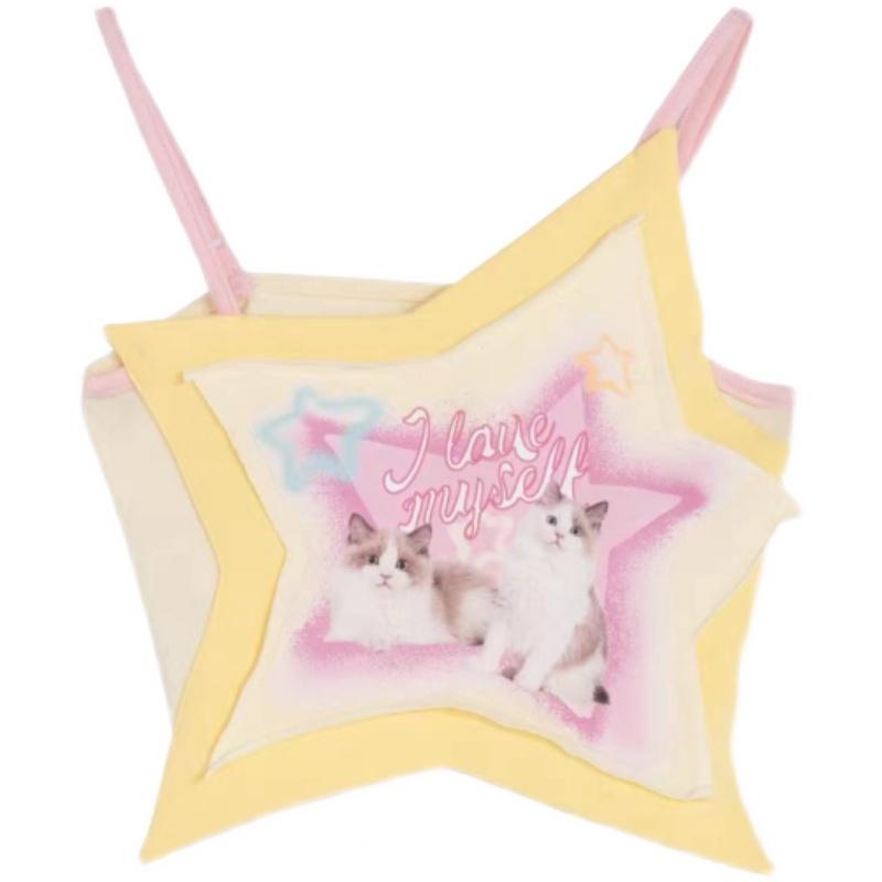 Five-pointed Star Colorful Coat Short Small Sling Vest