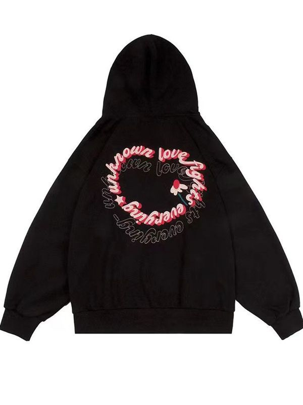 Zipper Hooded Sweater Women's Thin Spring And Autumn Embroidered Cardigan Jacket