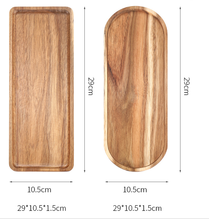 Title 2, Japanese Simple Walnut Tray Household Solid Woo...