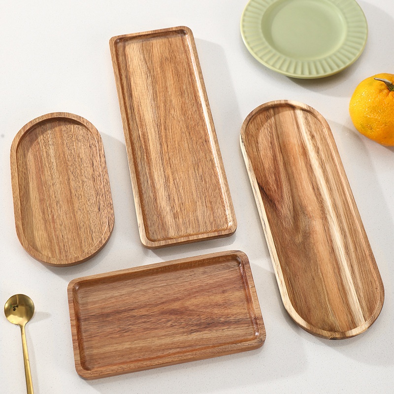 Title 6, Japanese Simple Walnut Tray Household Solid Woo...