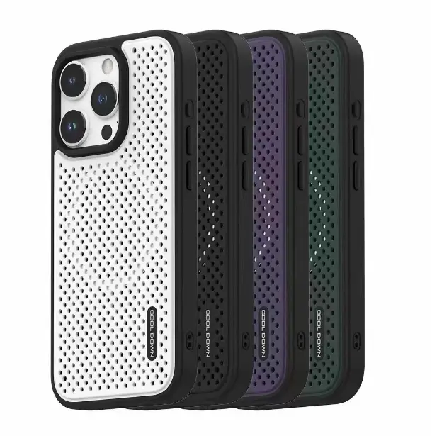 Cooling Grid Phone Case Magnetic Metal Soft Shell