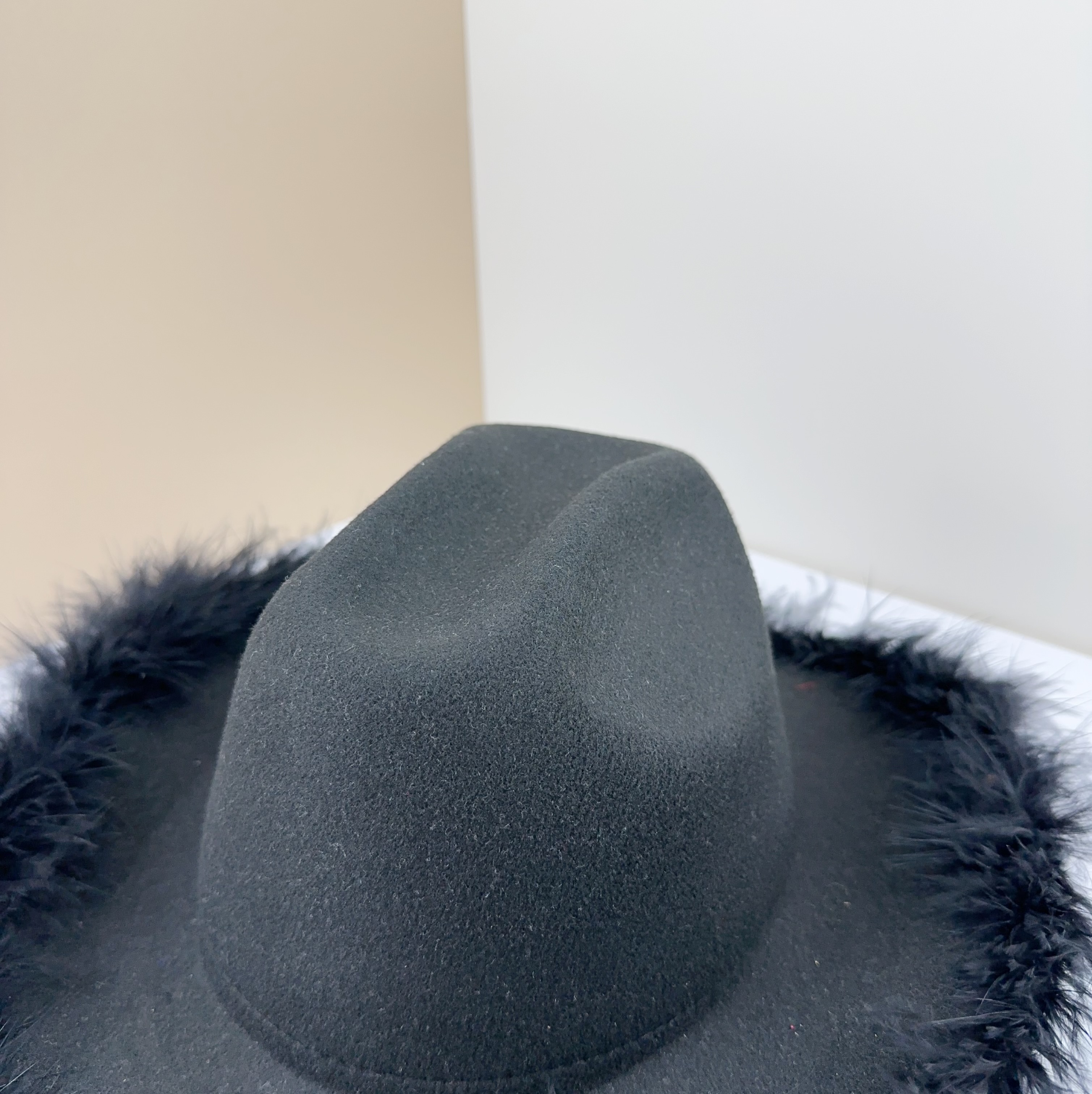 Broad-Brimmed Hat - Feather Brimmed Woolen Hat