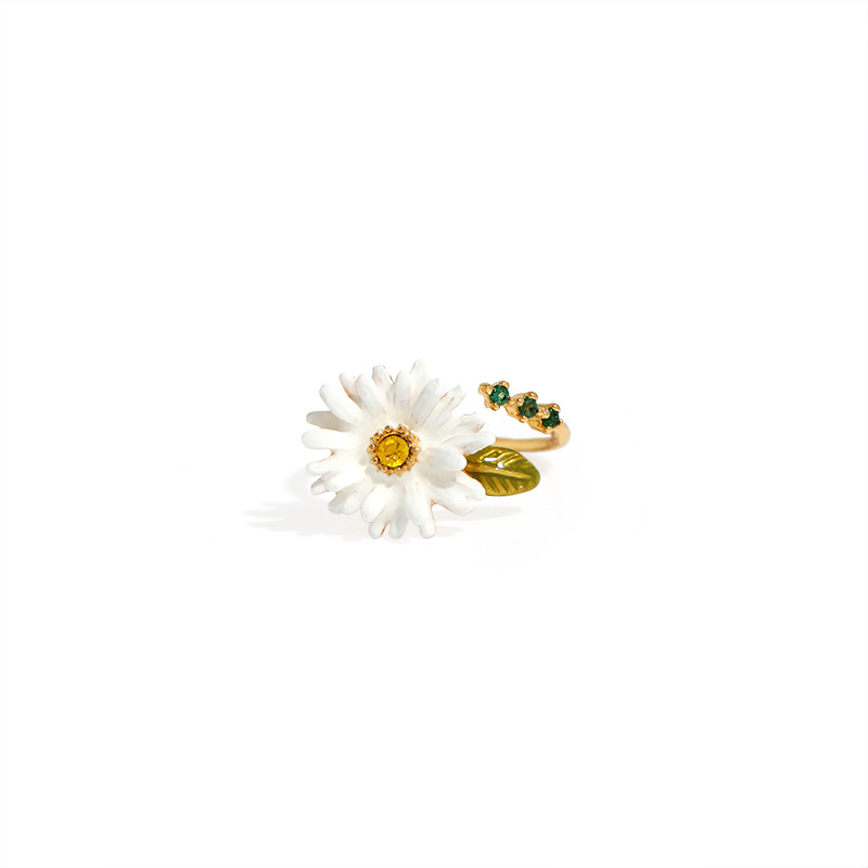 Enamel Glaze Ring Female European And American Adjustable Mouth