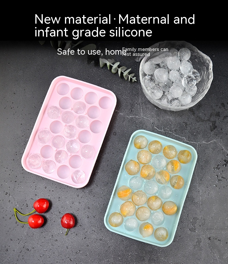 Title 2, Household 25-hole Silicone Round Ice Cube Mold