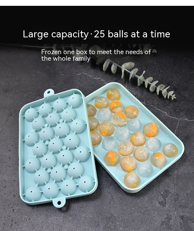 Title 3, Household 25-hole Silicone Round Ice Cube Mold