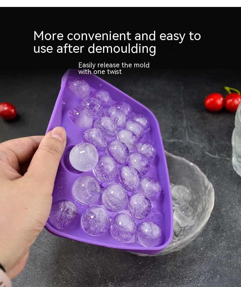 Title 4, Household 25-hole Silicone Round Ice Cube Mold