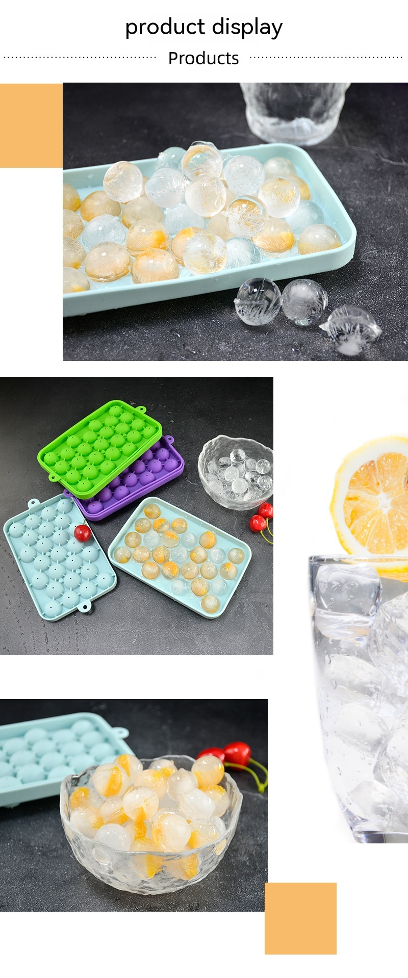 Title 6, Household 25-hole Silicone Round Ice Cube Mold