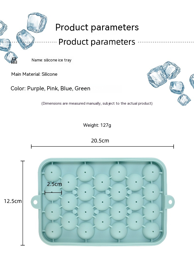 Title 8, Household 25-hole Silicone Round Ice Cube Mold