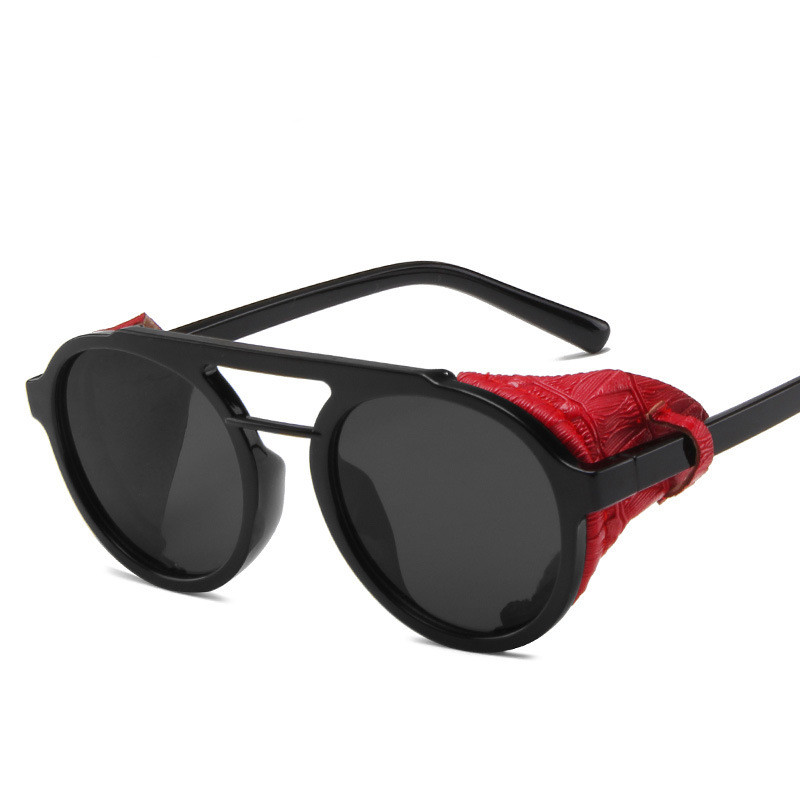 Title 3, Fashion Round Frame Double Beam Sunglasses