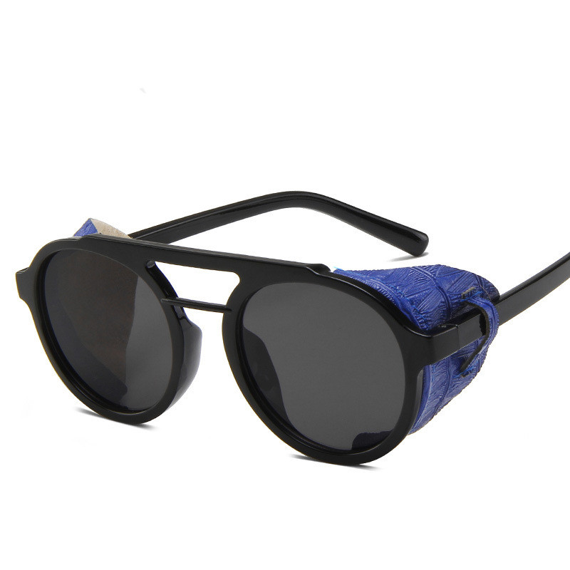 Title 4, Fashion Round Frame Double Beam Sunglasses