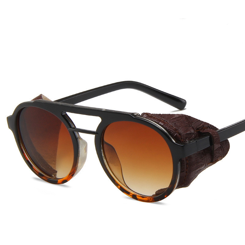 Title 6, Fashion Round Frame Double Beam Sunglasses