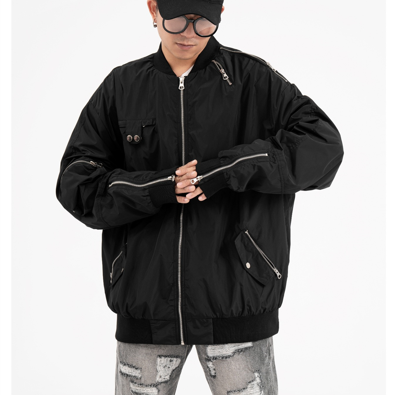 High Street Sleeve Workwear Functional Cotton-padded Coat