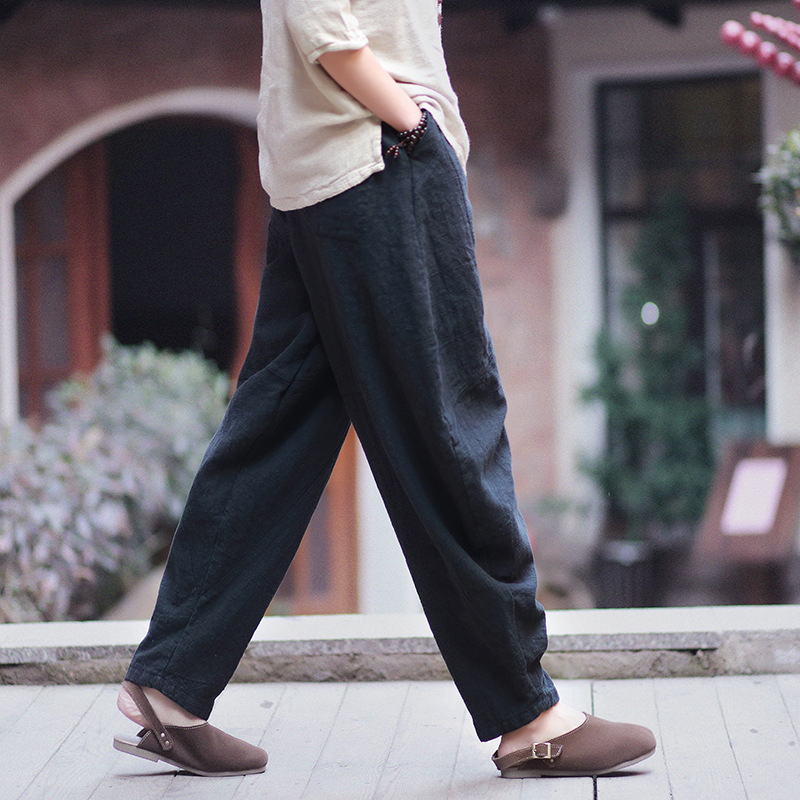 Retro Loose Plus Size Linen Bloomers