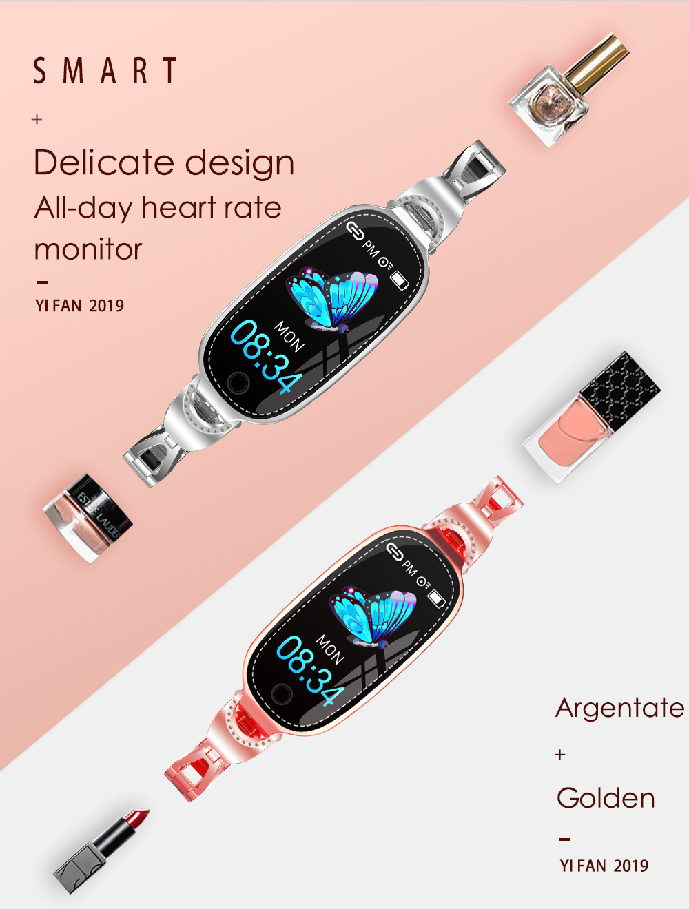 Title 8, F18 Fashion Smartwatch para Mujeres con Correa ...