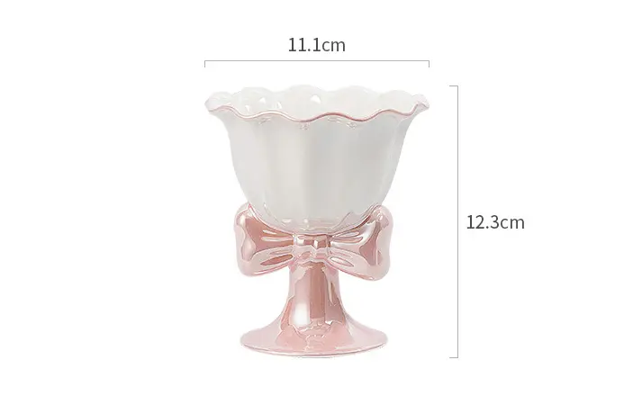 Girl Heart Bow Ice Cream Ceramic Cup