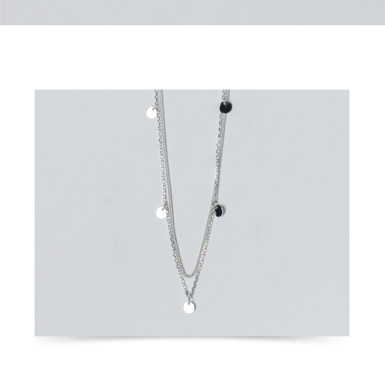 Silver Necklace Women's Elegant Double Layer