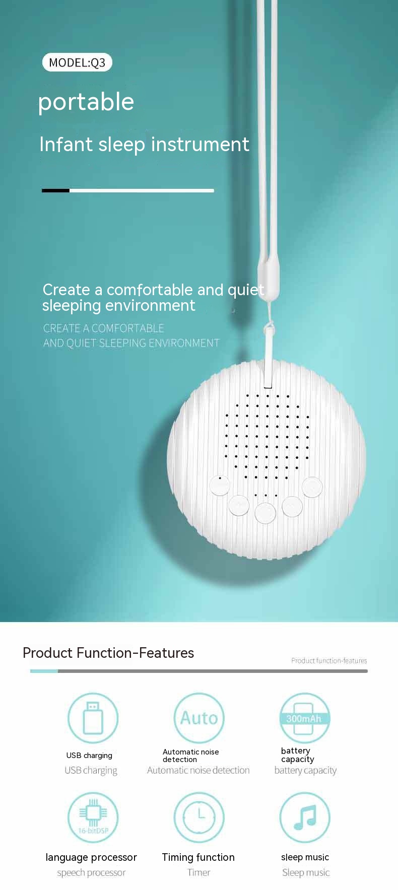 Electronic Sleep Treatment Instrument Child Sleeping Baby Crying Soothing Hypnosis Devices Music Light Sleep Aid Machine