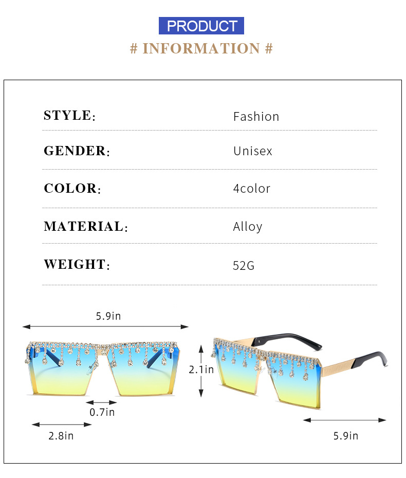 Title 1, European And American Popular Diamond Sunglasse...