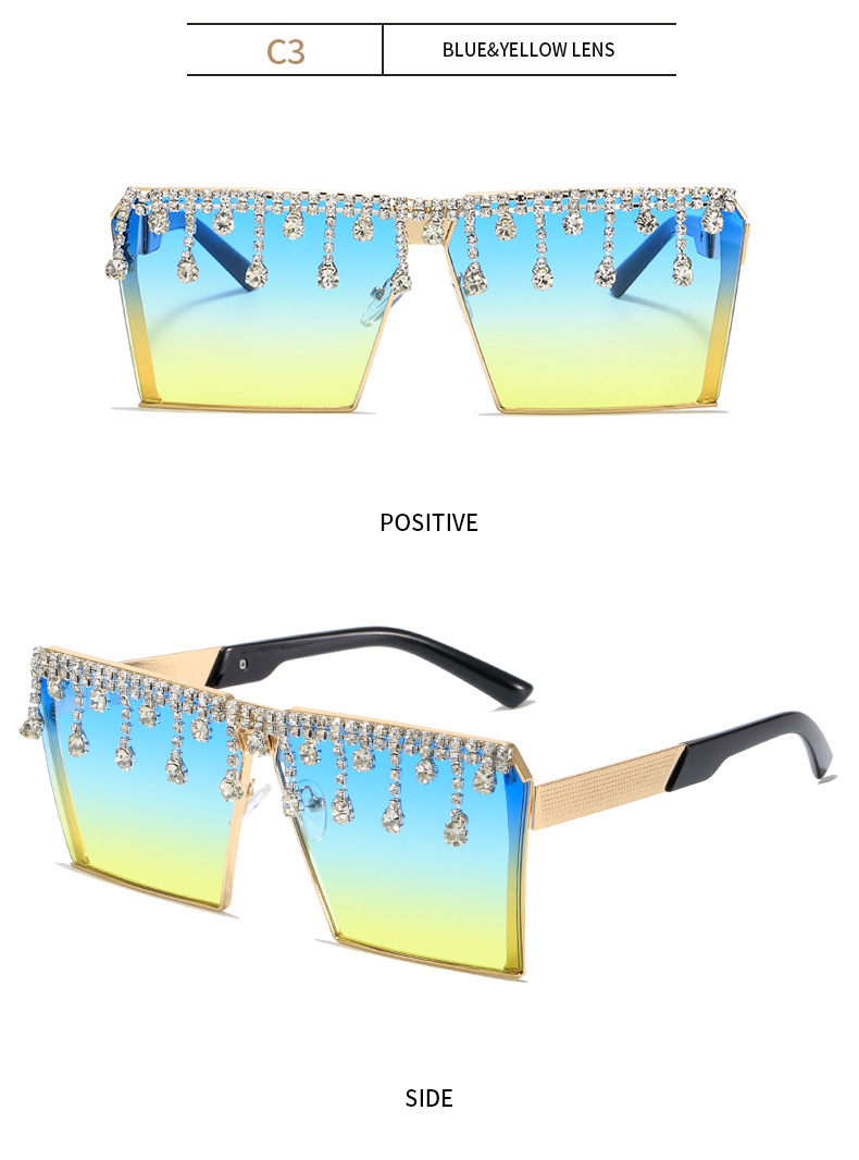 Title 10, European And American Popular Diamond Sunglasse...