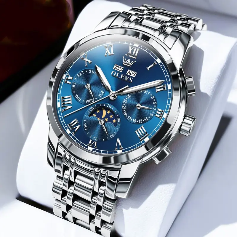 Multifunctional Moon Phase Automatic Mechanical Watch Waterproof