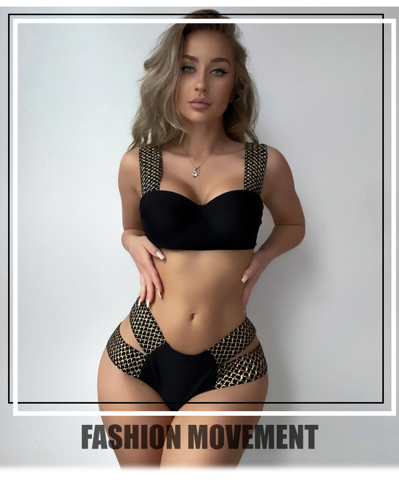 Sexy Split Two-piece Suit Steel Bracket Push Up Bikini