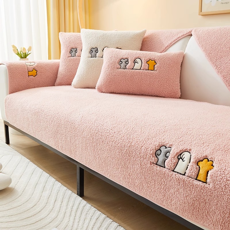 Non-slip Thick Lambskin Sofa Cushion