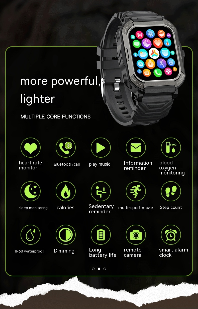 Three-proof Outdoor Sports Bluetooth Calling Electronic Step Heart Rate Watch