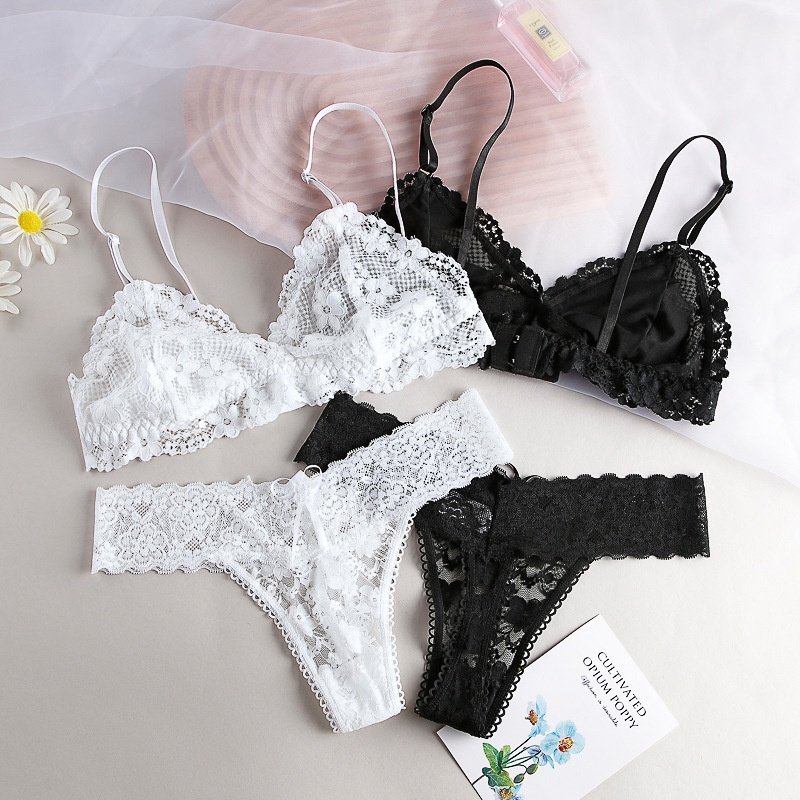 Title 2, Lightweight Lace Bra Set Sexy Transparent Witho...