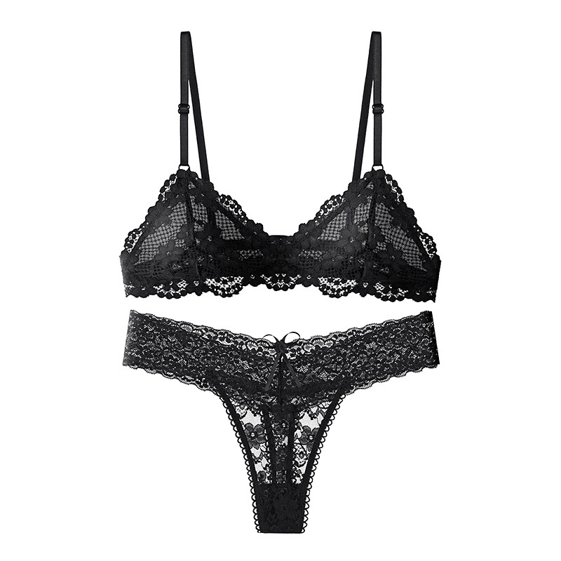 Title 6, Lightweight Lace Bra Set Sexy Transparent Witho...