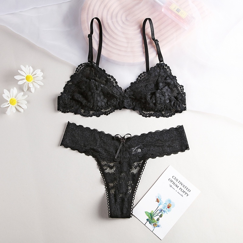 Title 8, Lightweight Lace Bra Set Sexy Transparent Witho...