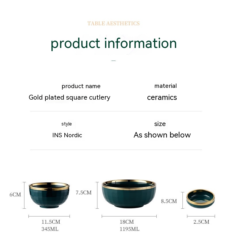 Luxury Nordic Ceramic Rice Bowls