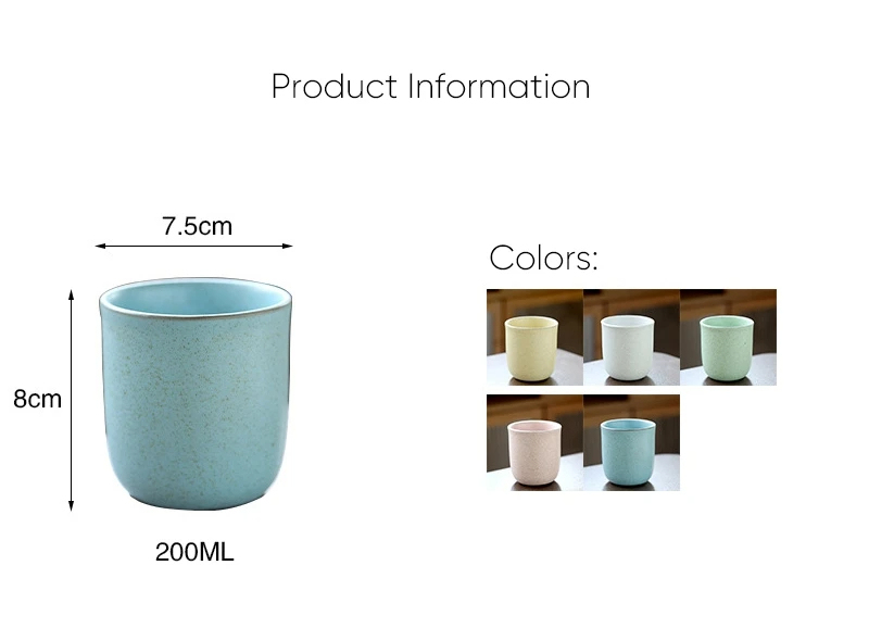 Ceramic Matte Glaze Flat Bottom Stove Iced Tea Cup Single