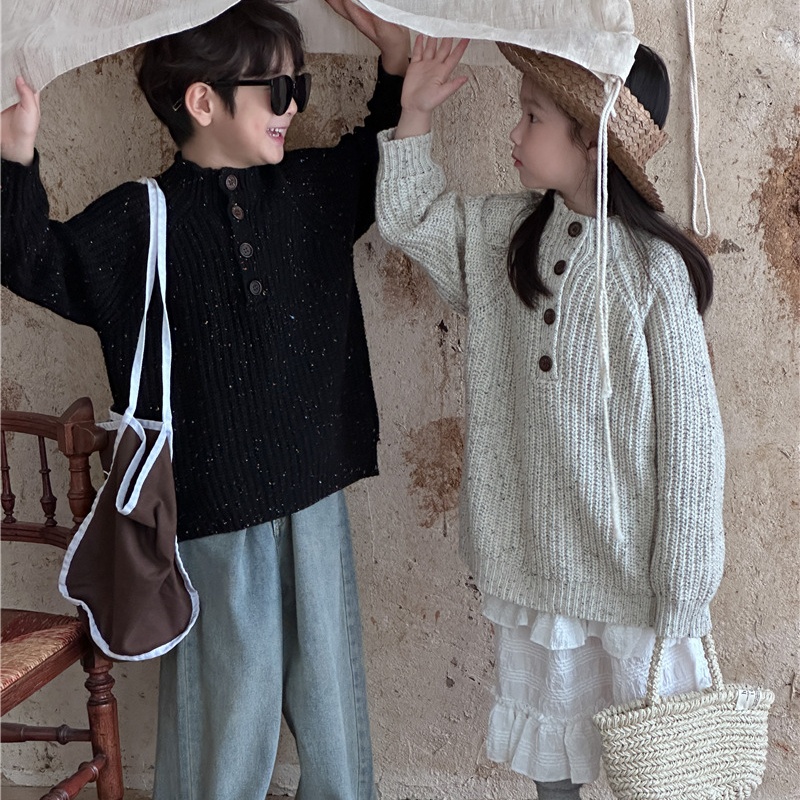 Spring New Children's Retro Sweater Loose Chic Sweater