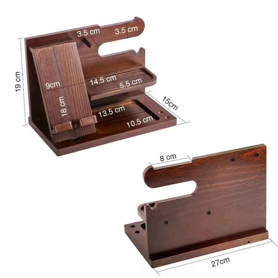 Solid Wood Phone Stand Desktop Creative Storage Rack - Image 4