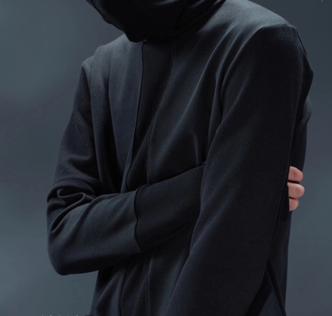 Functional High-necked Long-sleeved Sleeve With Finger Backing T-shirt