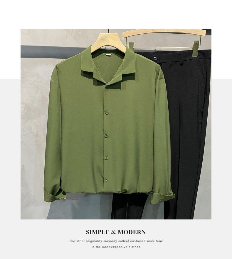 Title 11, Heren plus size losse longsleeve shirt in Korea...