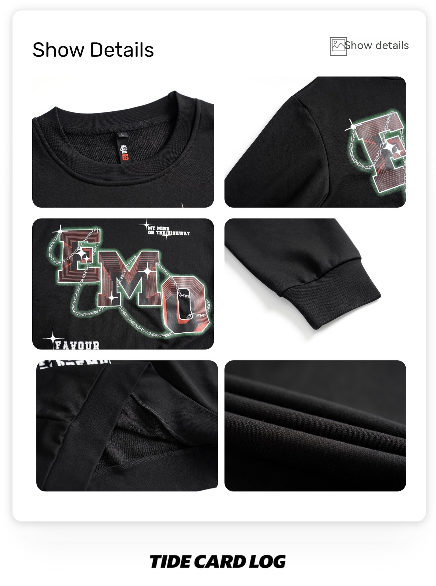 Fashion Letters Printed Long Sleeve Crew Neck Sweater