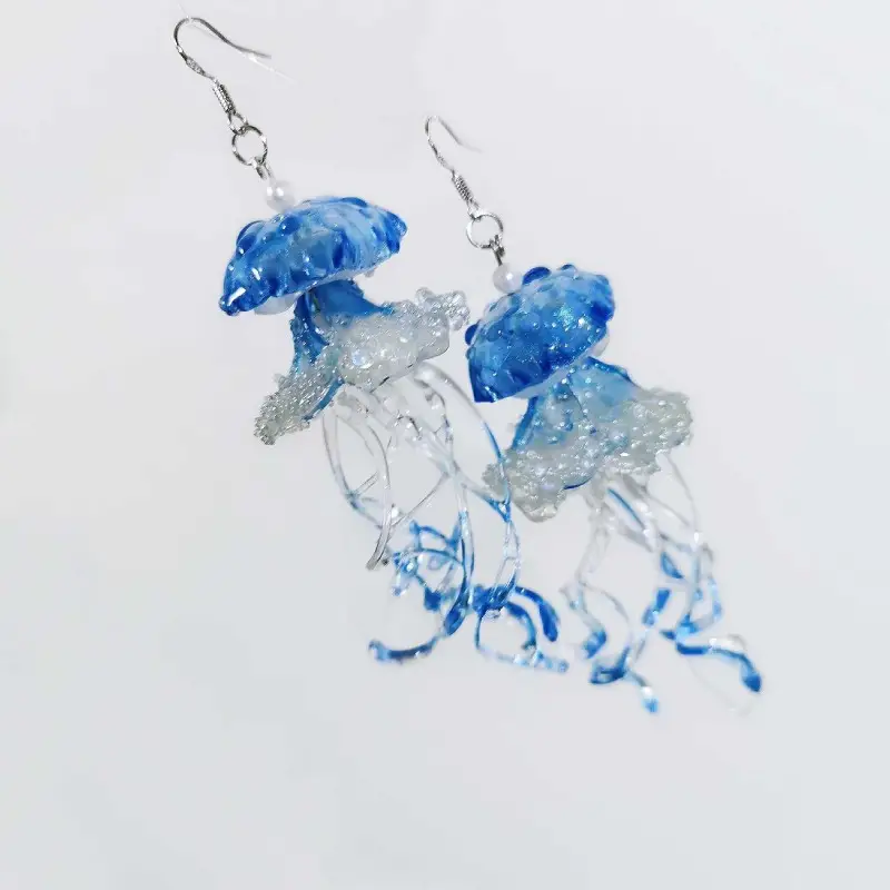 Creative Resin Long Handmade Jellyfish Earrings