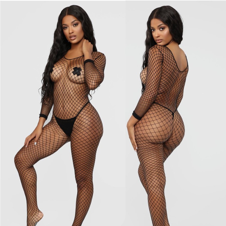 Title 2, Womens Free Off-crotch Mesh Bodysuit, Mid-leng...